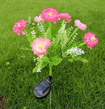 Solar Garden Stake Solar-Powered LED Weatherproof Artificial Flower