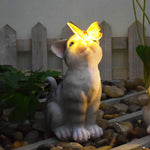Solar Garden Statue Solar-Powered LED Weather-Resistant Resin