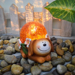 Solar Garden Statue Solar-Powered LED Weather-Resistant Resin