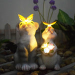 Solar Garden Statue Solar-Powered LED Weather-Resistant Resin
