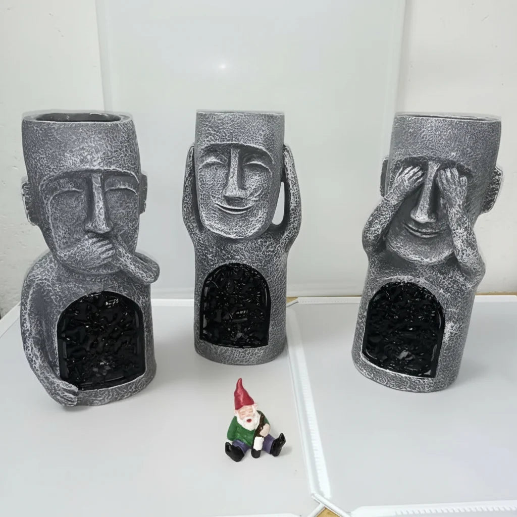 Solar Garden Statue Solar-Powered Weather-Resistant Resin