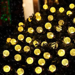 Solar Garden String Lights Crackled Glass Globes IP65 Waterproof