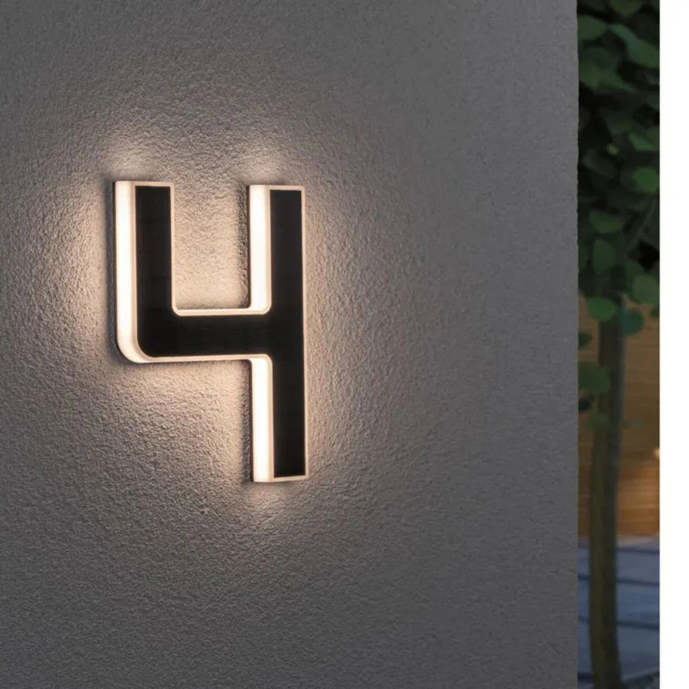 Solar House Number Warm White LED Automatic Dusk Sensor Weather-Resistant