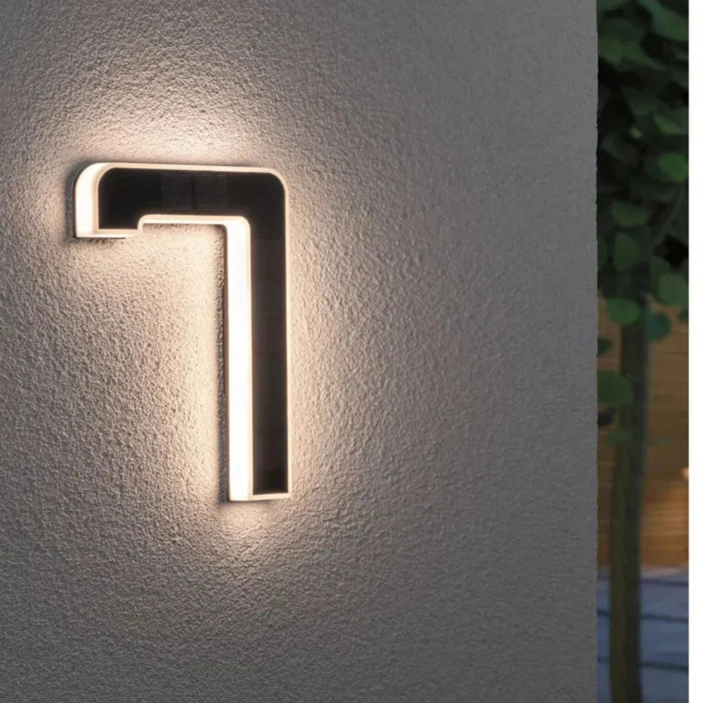 Solar House Number Warm White LED Automatic Dusk Sensor Weather-Resistant