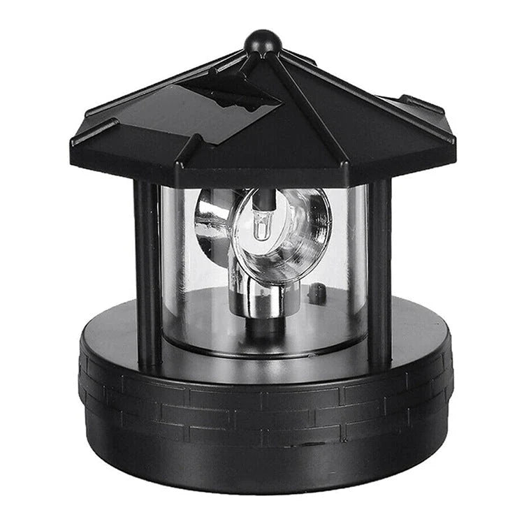 Solar Lighthouse Garden Light Rotating Beacon Weather-Resistant