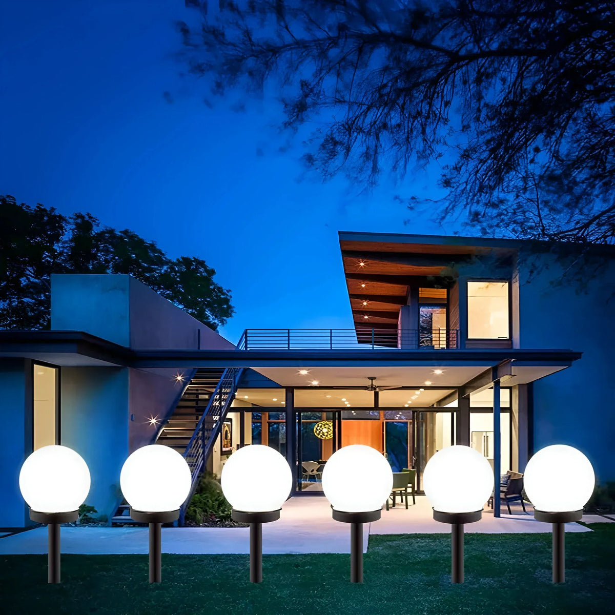 Solar Pathway Lights Spherical Waterproof Set of 3
