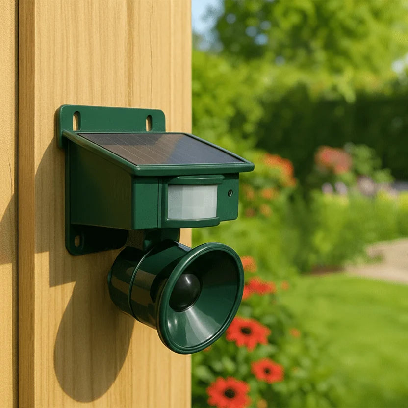 Solar-Powered Motion-Activated Sound Bird Deterrent