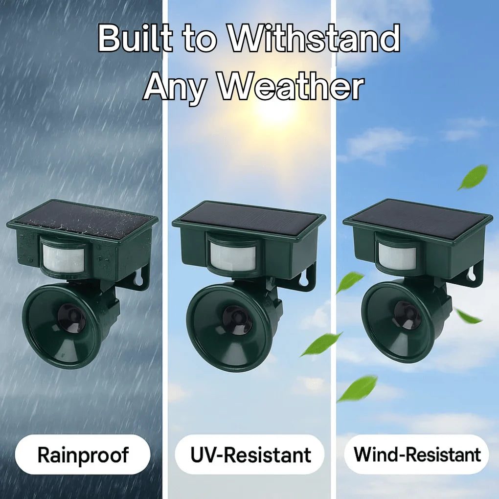 Solar-Powered Motion-Activated Sound Bird Deterrent