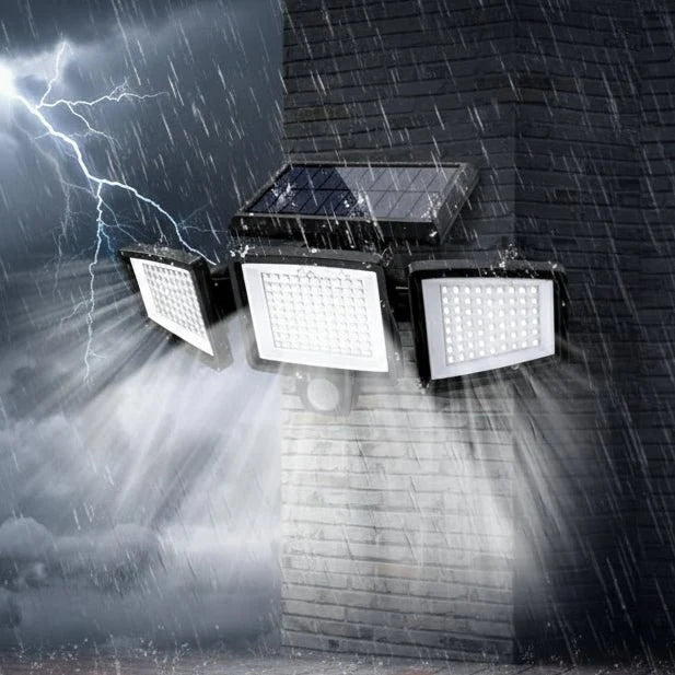 Solar Security Light Motion Sensor Three Adjustable Heads IP65 Water-Resistant