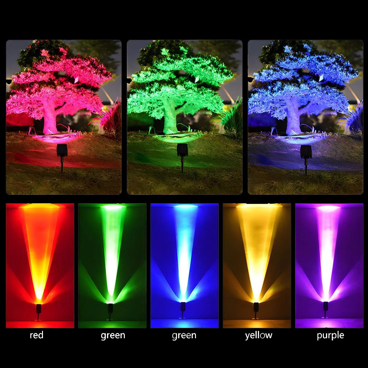Solar Spot Light Adjustable Zoom RGB & Warm White