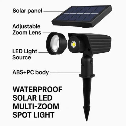 Solar Spotlight Adjustable Zoom RGB & Warm White