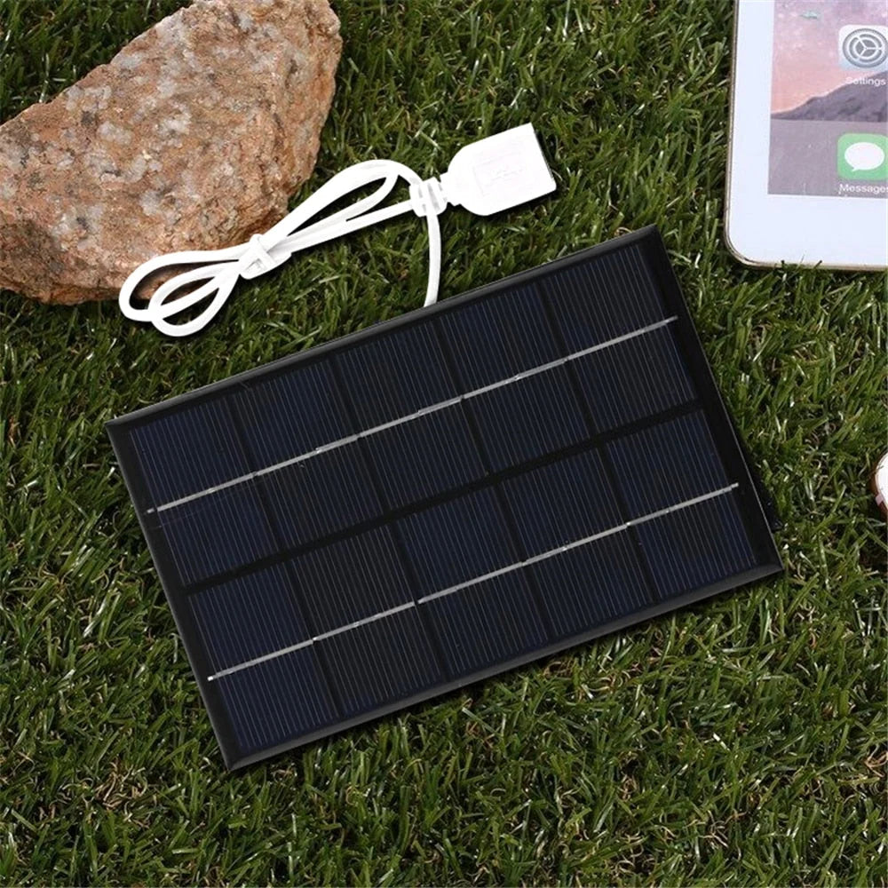 Solar USB Charger Panel 5W Portable Low-Light Performance