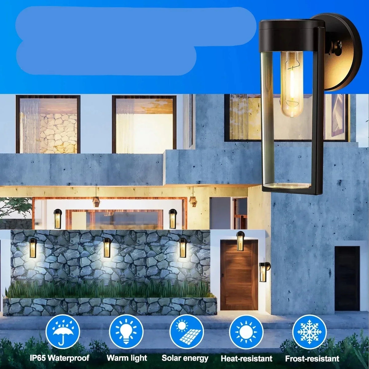 Solar Wall Light Warm LED Dusk-To-Dawn IP65