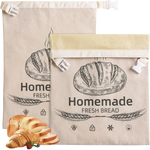 Sourdough Bread Bag Beeswax-Lined Organic Linen Freezer-Safe