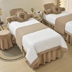 Spa Bed Linen Set Four-Piece Heavy-Duty Cream Geometric