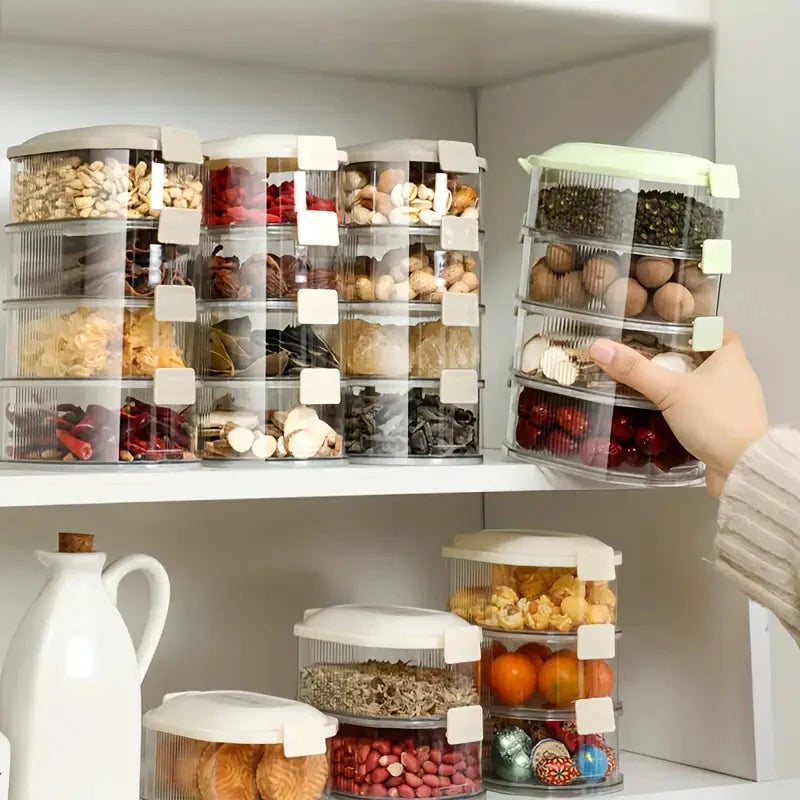 Spice Container Set Stackable Transparent Measuring Spoon Included
