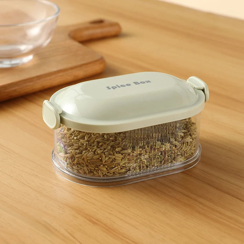 Spice Container Set Stackable Transparent Measuring Spoon Included
