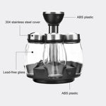 Spice Jar Set Rotating Rack Glass Set of 6