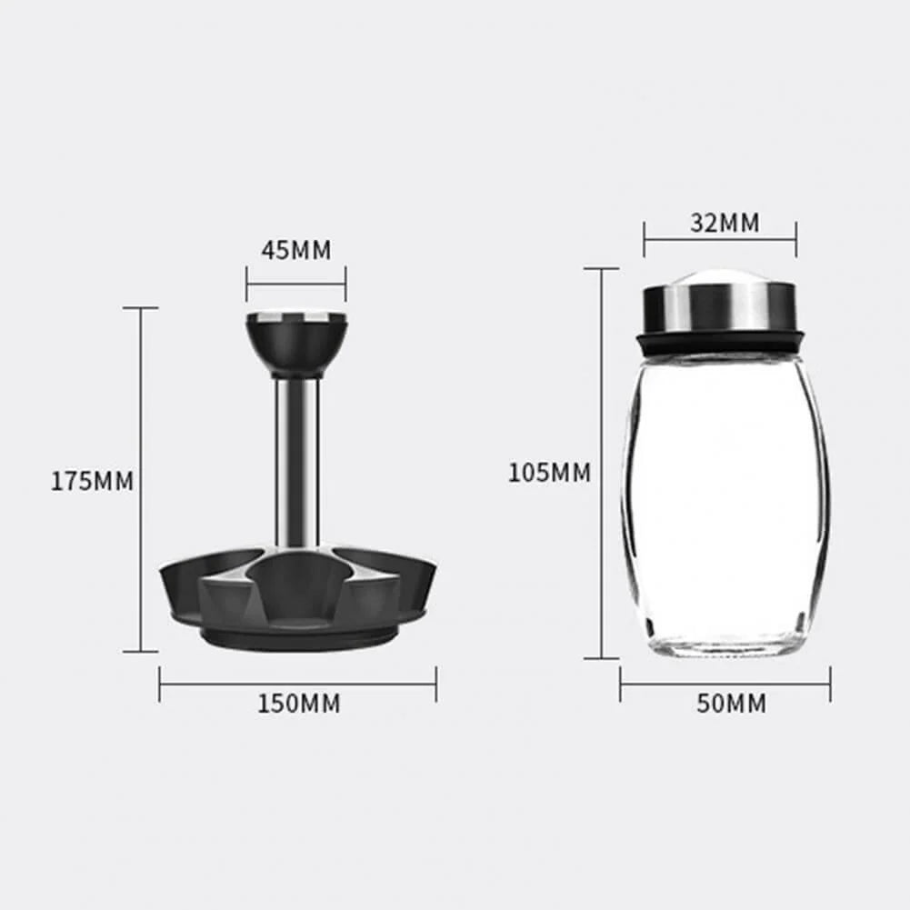 Spice Jar Set Rotating Rack Glass Set of 6