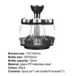 Spice Jar Set Rotating Rack Glass Set of 6