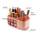 Spice Organizer 6 Compartments Transparent Detachable Container Removable Tray