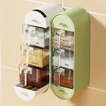 Spice Organizer Wall-Mounted Five Compartments with Spoons
