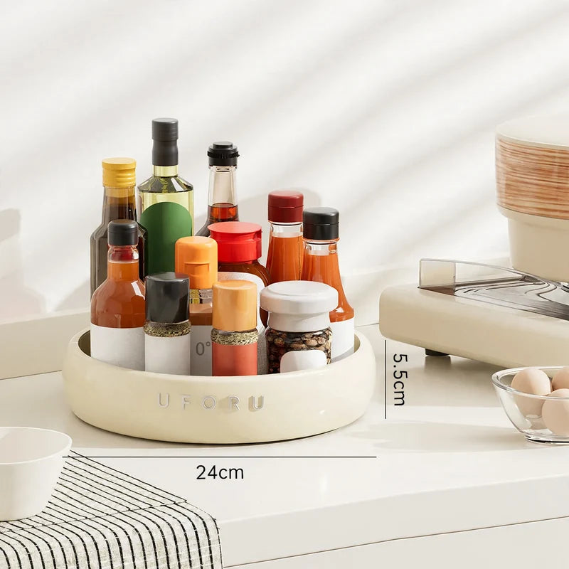 Spice Rack 360° Rotating Plastic Countertop Organizer