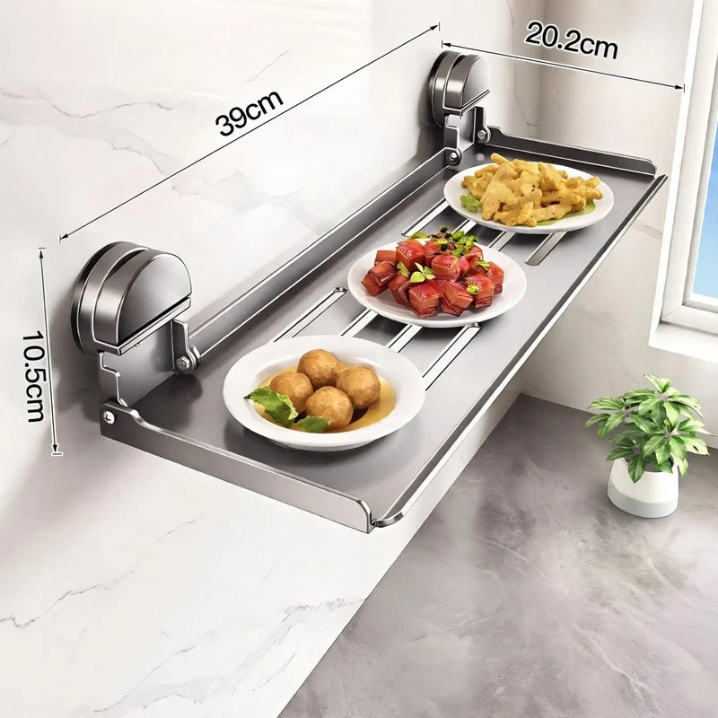 Spice Rack Foldable Carbon Steel Suction Cup Mounting