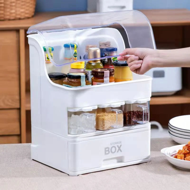 Spice Rack Organizer Double-Tier Space-Saving Kitchen Storage