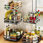 Spice Rack Rotating Multi-Tier Metal Organizer