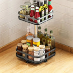Spice Rack Rotating Multi-Tier Metal Organizer