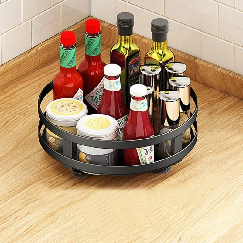 Spice Rack Rotating Multi-Tier Metal Organizer