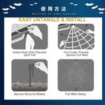 Spider Web Decoration Kit Stretchable With Giant Spider