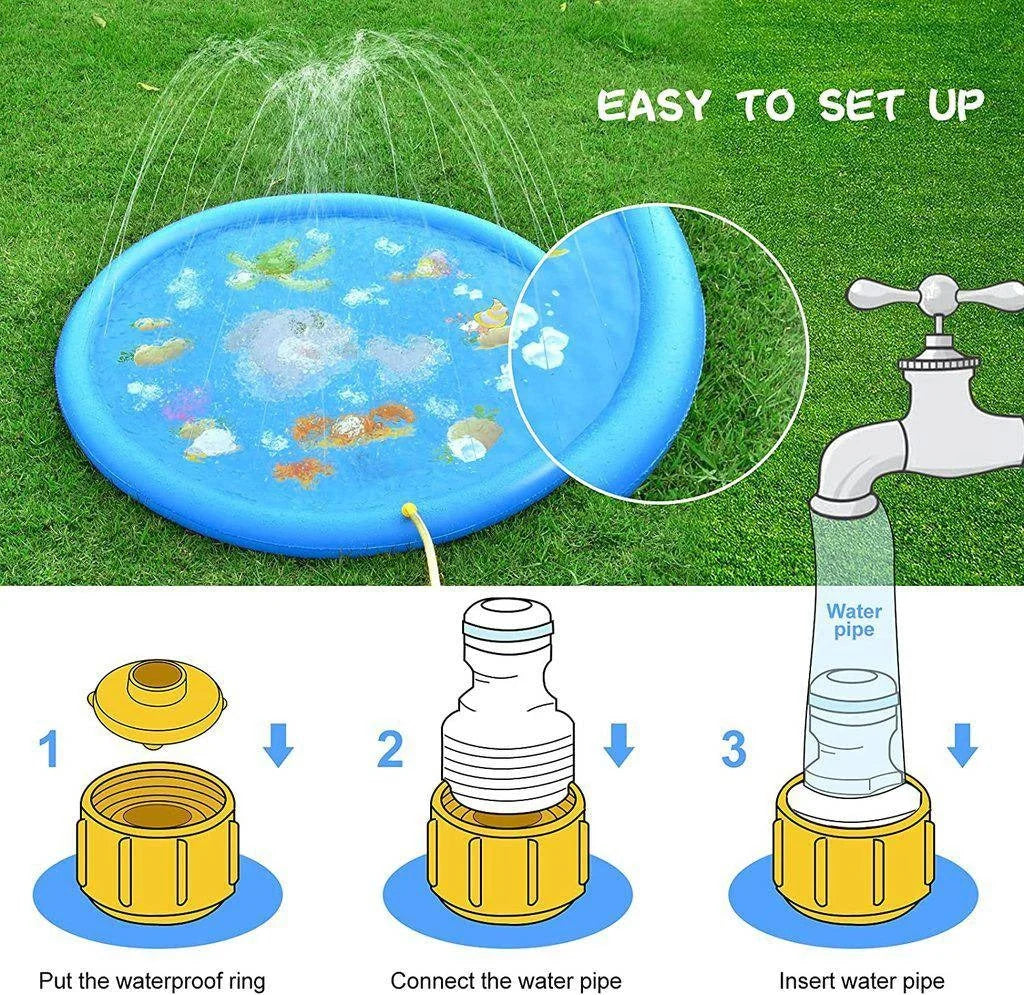 Splash Pad 68 Inch Adjustable Spray Shallow & Safe