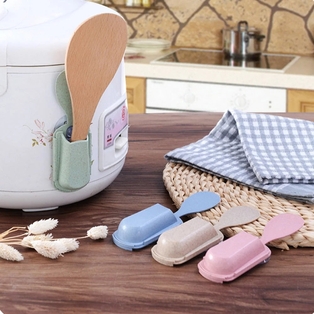 Spoon Holder Wall-Mounted Silicone Rice Paddle Included