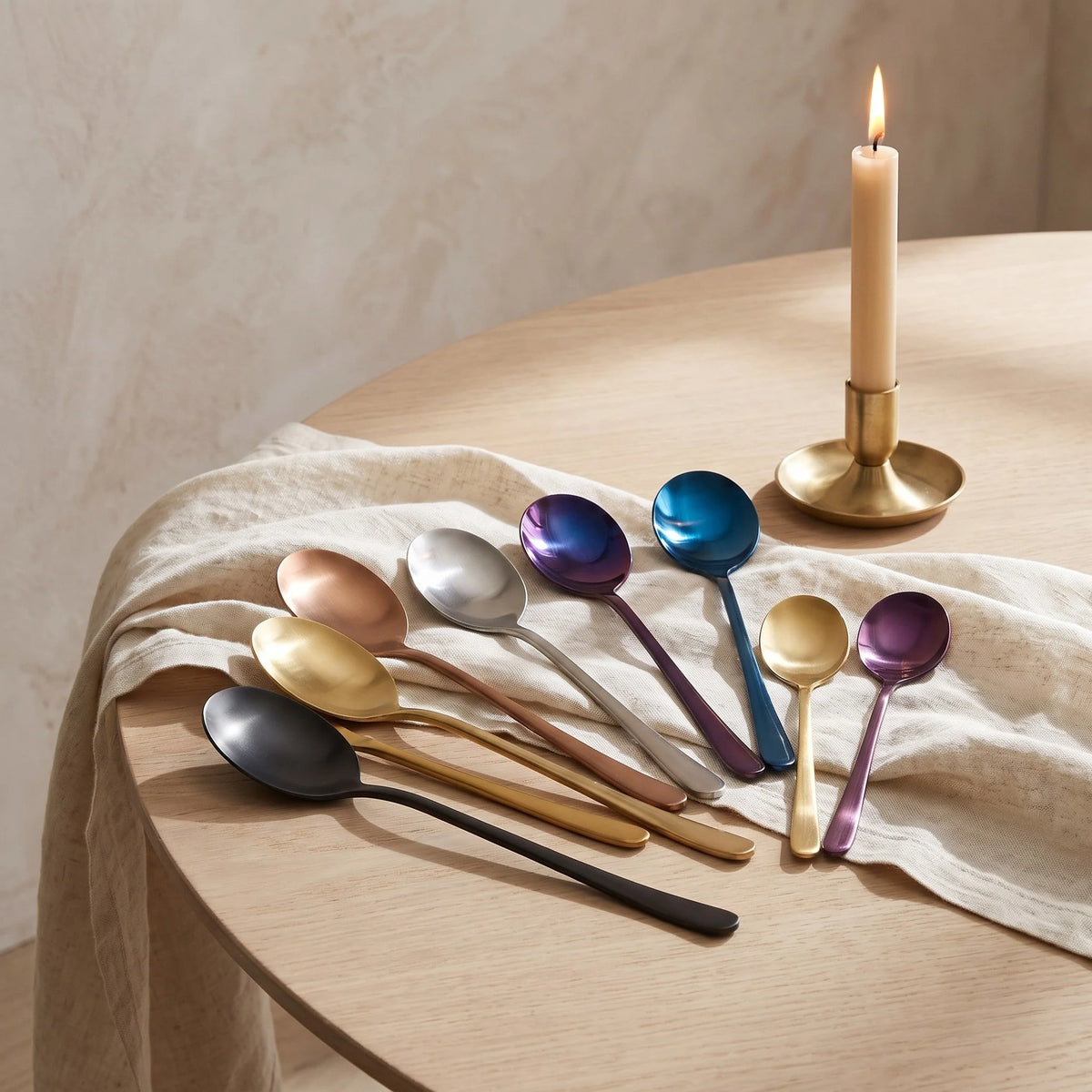 Spoon Set Plated Stainless Steel 8 or 12 Piece Sets