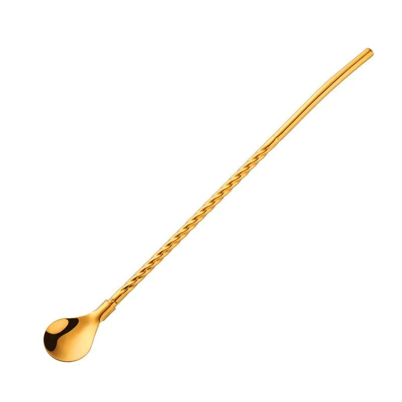 Spoon Straw Stainless Steel Reusable Long Handle