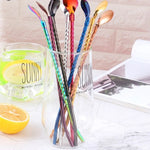 Spoon Straw Stainless Steel Reusable Long Handle