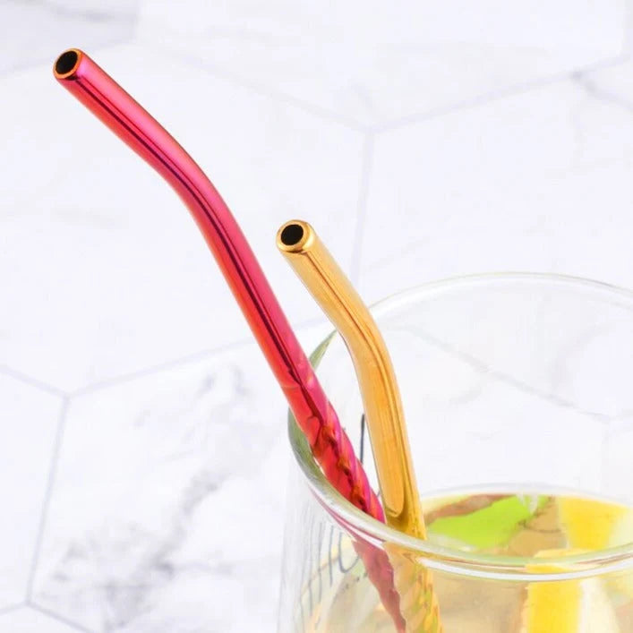 Spoon Straw Stainless Steel Reusable Long Handle