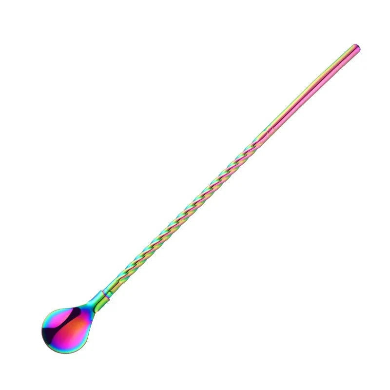 Spoon Straw Stainless Steel Reusable Long Handle
