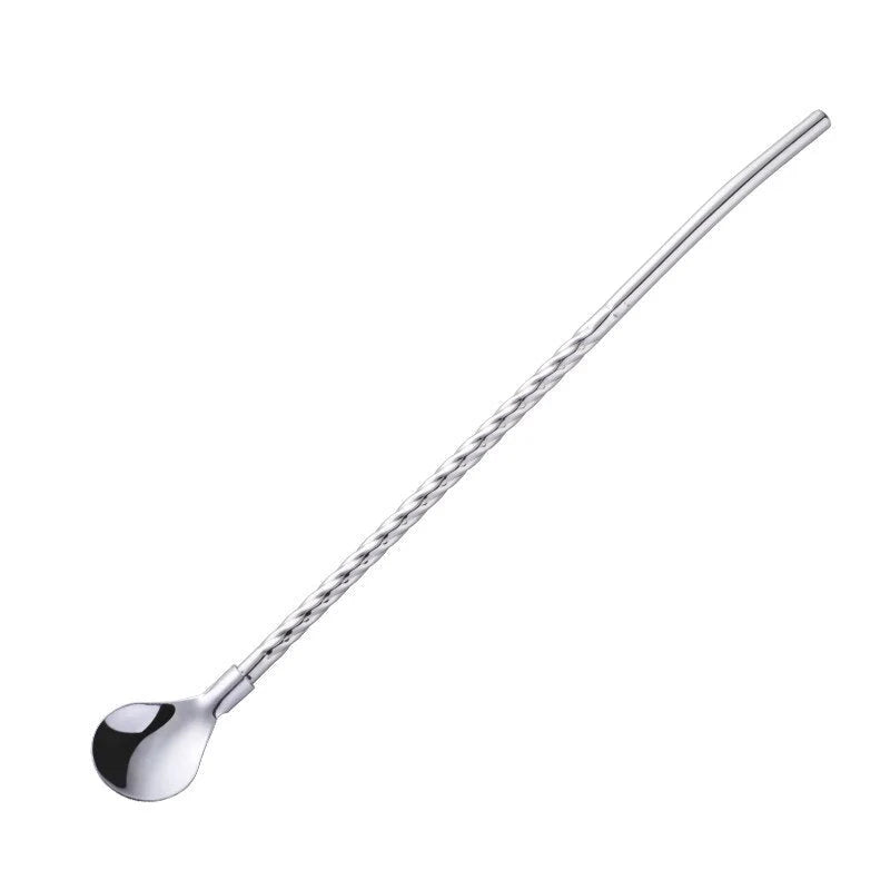 Spoon Straw Stainless Steel Reusable Long Handle