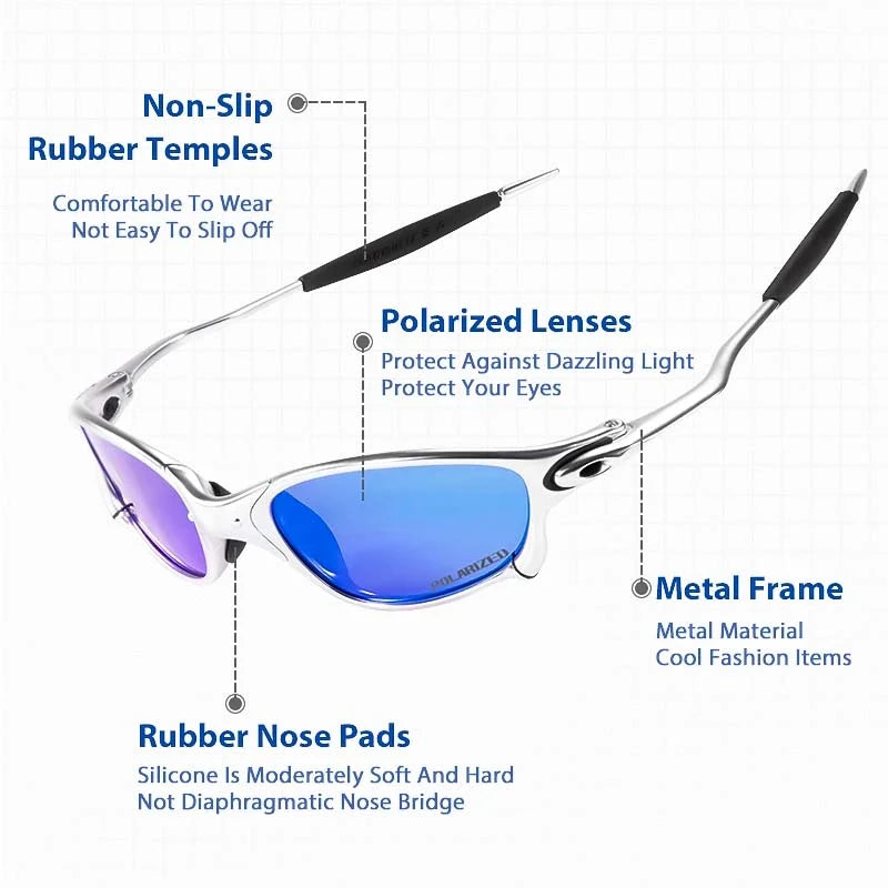 Sport Sunglasses Polarized UV400 Lightweight Alloy Frame