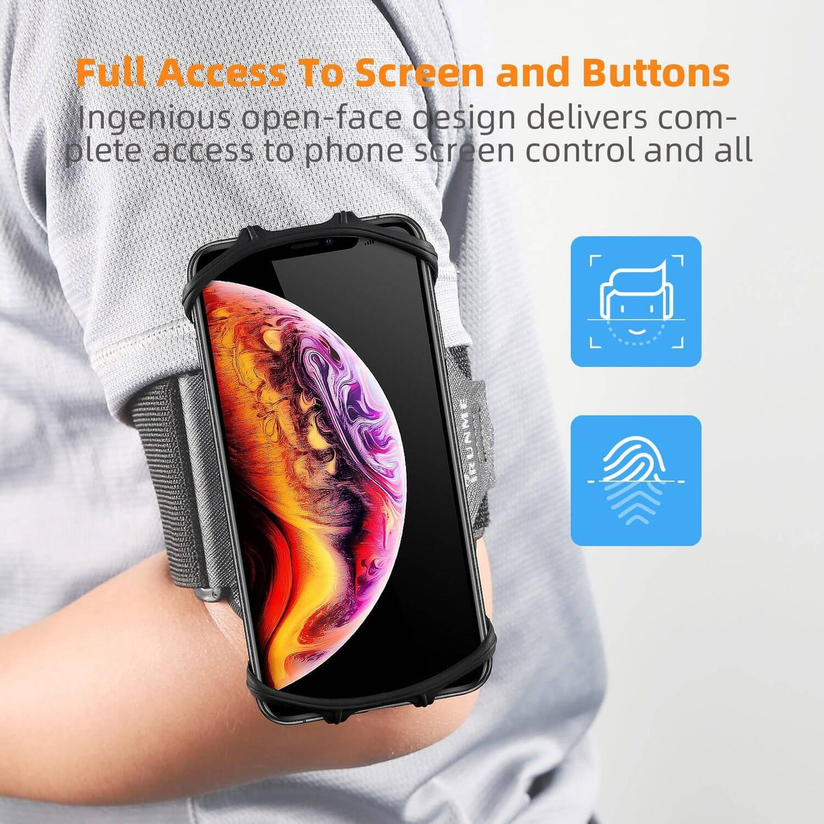 Sports Phone Wristband 360° Rotating Adjustable Fit