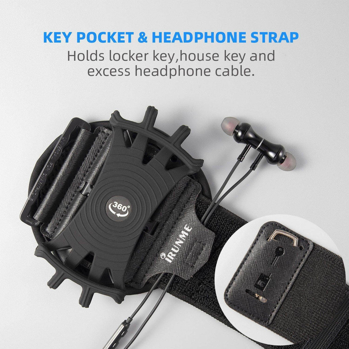 Sports Phone Wristband 360° Rotating Adjustable Fit