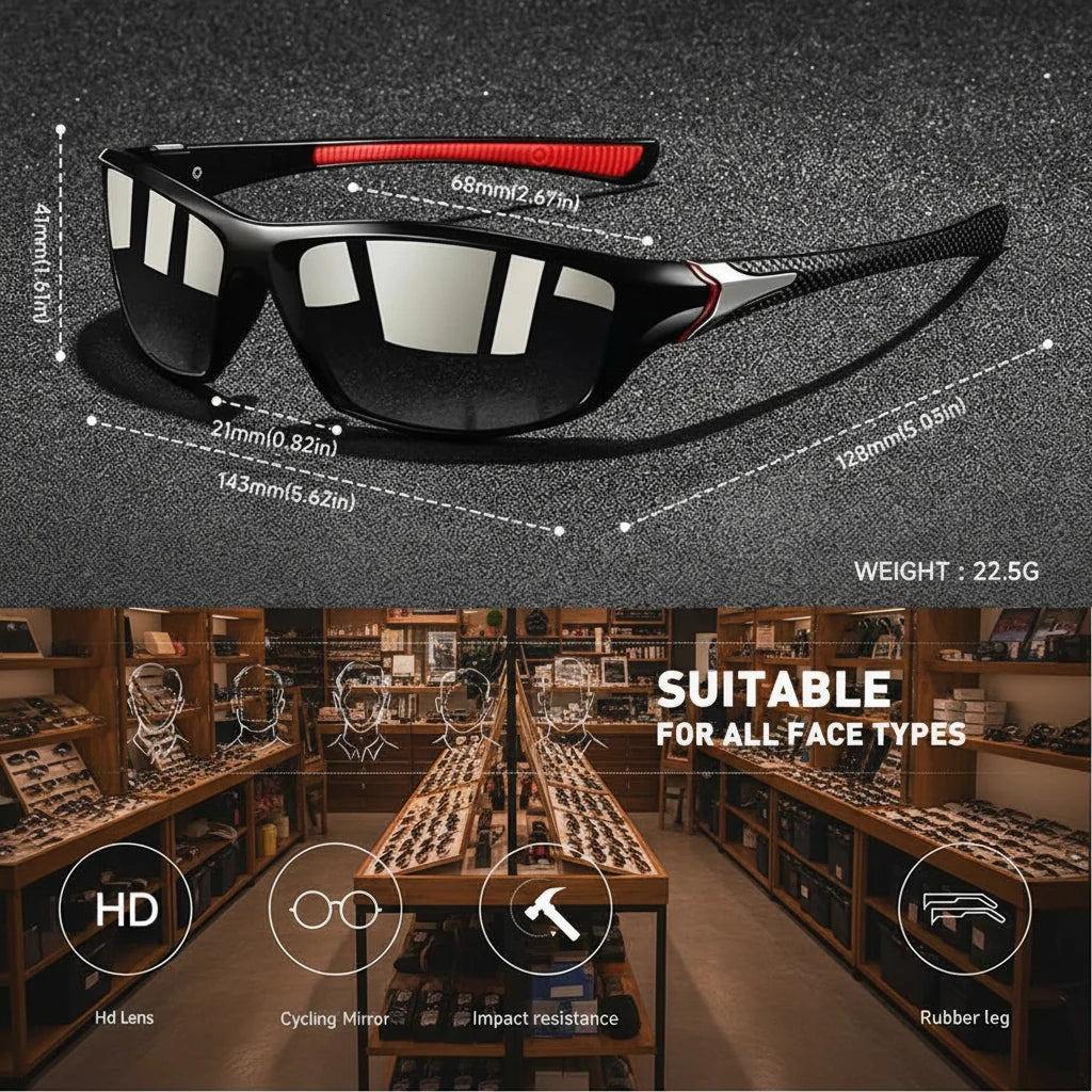 Sports Sunglasses Polarized UV400 Wraparound Frame