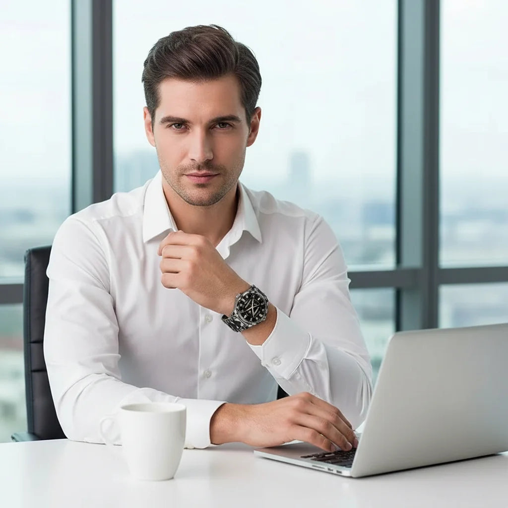 Sports Watch Titanium Case Water-Resistant to 164 Feet