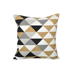 Square Accent Pillow Geometric Layered Applique Cotton-Linen & Concealed Zipper