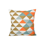 Square Accent Pillow Geometric Layered Applique Cotton-Linen & Concealed Zipper
