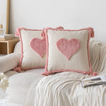 Square Accent Pillow Hand-Tufted Cotton Removable Insert