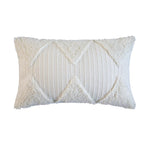 Square Accent Pillow Tufted Triangle & Bouclé Removable Cover
